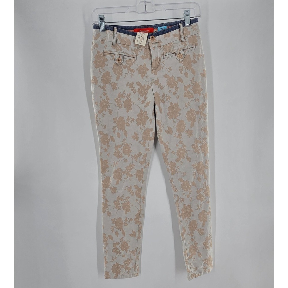 Cartonnier By Anthropologie Womens Pants Beige Blue Size 0 Charlie Trouser‎